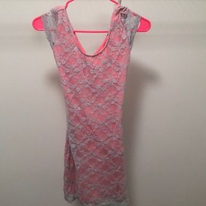 Pink and gray lace dress NWT.  Never worn.